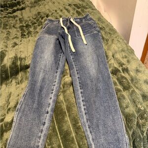 Judy Blue Women's Blue Skinny Jeans with Drawstring